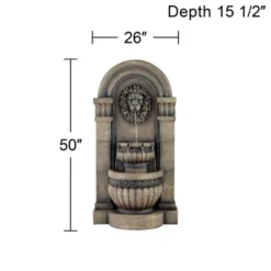 John Timberland Roman Outdoor Floor Water Fountain With Light LED 50" High 2-Tier Lion Face For Yard Garden Patio Deck Home -Modern Lighting Store GUEST 542dfa46 c485 4704 8df0 d4687d88836b