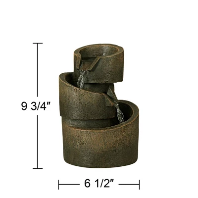 John Timberland Rustic Modern Zen Indoor Tabletop Water Fountain 9 3/4" High Cascading Table Desk Office Home Bedroom Relaxation 5 John Timberland Rustic Modern Zen Indoor Tabletop Water Fountain 9 3/4" High Cascading Table Desk Office Home Bedroom Relaxation - Image 5