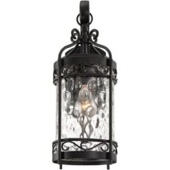 John Timberland Paseo Outdoor Vintage Wall Light Fixture Matte Black 19" Clear Hammered Glass For Post Exterior Barn Deck House Porch Yard Posts Patio -Modern Lighting Store GUEST 56e72608 005e 4807 94d7 018be1c2a4f4