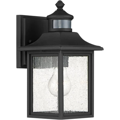John Timberland Moray Bay Mission Outdoor Wall Light Fixture Black Motion Sensor Dusk To Dawn 11 1/2" Seedy Glass For Post Exterior Barn Deck House 5 John Timberland Moray Bay Mission Outdoor Wall Light Fixture Black Motion Sensor Dusk To Dawn 11 1/2" Seedy Glass For Post Exterior Barn Deck House - Image 5