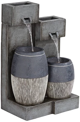John Timberland Mendit Rustic Cascading 2-Jar Outdoor Wall Floor Water Fountain With LED Light 29" For Yard Garden Patio Home Deck Lawn 7 John Timberland Mendit Rustic Cascading 2-Jar Outdoor Wall Floor Water Fountain With LED Light 29" For Yard Garden Patio Home Deck Lawn - Image 7