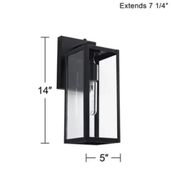 John Timberland Titan Modern Outdoor Wall Light Fixtures Set Of 2 Mystic Black Dusk To Dawn 14" Clear Glass For Post Exterior Barn Deck -Modern Lighting Store GUEST 59e5319f e42b 4b40 a381 95f864d6ad6a