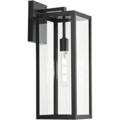 John Timberland Titan Modern Outdoor Wall Light Fixture Mystic Black 20" Clear Glass For Post Exterior Barn Deck House Porch Yard Patio Home Outside -Modern Lighting Store GUEST 5ef83809 d388 4019 b362 4e7bd50cce25