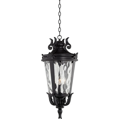 John Timberland Casa Marseille Rustic Outdoor Hanging Light Black Scroll 26 1/4" Clear Water Glass Damp Rated For Post Exterior Barn Deck House Porch 2 John Timberland Casa Marseille Rustic Outdoor Hanging Light Black Scroll 26 1/4" Clear Water Glass Damp Rated For Post Exterior Barn Deck House Porch - Image 2