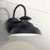 John Timberland Midland Industrial Outdoor Wall Light Fixture Black Motion Sensor Dusk To Dawn 9" For Post Exterior Barn Deck House Porch Yard Patio