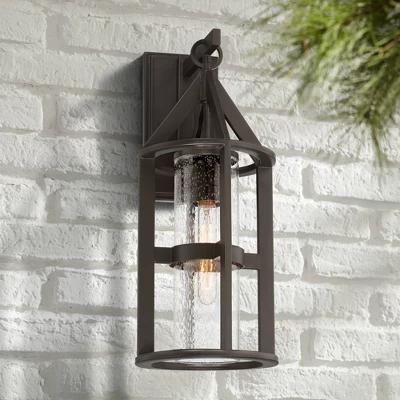 John Timberland Argentine Modern Industrial Outdoor Wall Light Fixture Bronze Metal 21" Clear Seedy Glass For Post Exterior Barn Deck House Porch Yard 1 John Timberland Argentine Modern Industrial Outdoor Wall Light Fixture Bronze Metal 21" Clear Seedy Glass For Post Exterior Barn Deck House Porch Yard