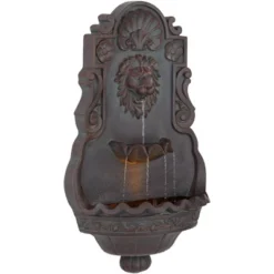 John Timberland Lion Head Rustic 2 Tier Outdoor Wall Water Fountain With LED Light 31 1/2" For Yard Garden Patio Home Deck Porch Exterior Balcony -Modern Lighting Store GUEST 6371aa95 1188 47a1 9d41 959ad2277188