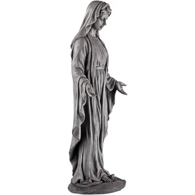 John Timberland Virgin Mary Statue Sculpture Decor Outdoor Garden Front Porch Patio Yard Outside Home Balcony Gray Stone Finish Ceramic 29" Tall 6 John Timberland Virgin Mary Statue Sculpture Decor Outdoor Garden Front Porch Patio Yard Outside Home Balcony Gray Stone Finish Ceramic 29" Tall - Image 6