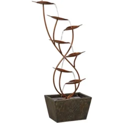 John Timberland Ashton Curved Leaves Modern Cascading Outdoor Floor Water Fountain 41" For Yard Garden Patio Home Deck Porch House Exterior Balcony -Modern Lighting Store GUEST 658d7d8e 697a 4937 9e39 e1018e244f95