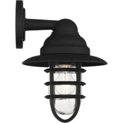 John Timberland Marlowe Rustic Industrial Farmhouse Outdoor Wall Light Fixture Black Hooded Cage 13" Clear Glass For Post Exterior Barn Deck House -Modern Lighting Store GUEST 70681fd3 aa93 4484 b5fc d5d01bfd001b