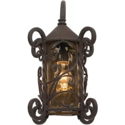 John Timberland Casa Seville Vintage Rustic Outdoor Wall Light Fixture Dark Walnut Scroll 13 1/4" Champagne Hammered Glass For Post Exterior Barn Deck -Modern Lighting Store GUEST 72a58b28 a07b 40ce bc17 330033667c75