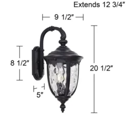 John Timberland Bellagio Vintage Rustic Outdoor Wall Light Fixture Textured Black Downbridge 20 1/2" Clear Hammered Glass For Post Exterior Barn Deck -Modern Lighting Store GUEST 76179aaf d78c 42bc bfeb 2ddfa781ba52