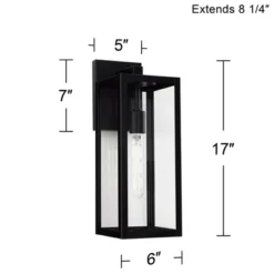John Timberland Titan Modern Outdoor Wall Light Fixtures Set Of 2 Mystic Black Rectangular Frame 17" Clear Glass For Post Exterior Barn -Modern Lighting Store GUEST 7688985c 0ed1 4e86 af52 74428e1347bd