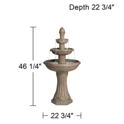 John Timberland Farron Rustic 3 Tier Basin Outdoor Floor Water Fountain With LED Light 46" For Yard Garden Patio Home Deck Porch Exterior Balcony Roof 15 John Timberland Farron Rustic 3 Tier Basin Outdoor Floor Water Fountain With LED Light 46" For Yard Garden Patio Home Deck Porch Exterior Balcony Roof -Modern Lighting Store GUEST 77fcd769 ba49 45ad 8a36 3ea5c5db77f6