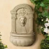 John Timberland Lion Face Rustic Outdoor Wall Water Fountain 31" Regal For Yard Garden Patio Home Deck Porch House Exterior Balcony Roof Relaxation