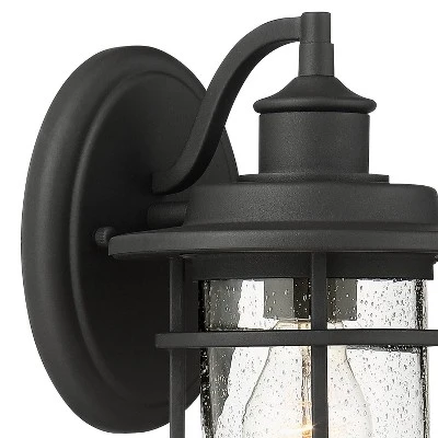 John Timberland Markham Modern Nautical Outdoor Wall Light Fixtures Set Of 2 Textured Black 10 1/2" Clear Seedy Glass For Post Exterior Barn Deck Home 2 John Timberland Markham Modern Nautical Outdoor Wall Light Fixtures Set Of 2 Textured Black 10 1/2" Clear Seedy Glass For Post Exterior Barn Deck Home - Image 2