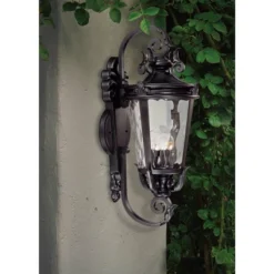 John Timberland Casa Marseille Vintage Rustic Outdoor Wall Light Fixture Textured Black Scroll 31" Clear Hammered Glass For Post Exterior Barn Deck -Modern Lighting Store GUEST 7e90af4a 242f 41ee ab23 f5b291efe742