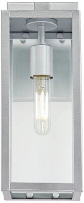John Timberland Titan Modern Outdoor Wall Light Fixture Silver Metal Rectangular Frame 14" Clear Glass For Post Exterior Barn Deck House 4 John Timberland Titan Modern Outdoor Wall Light Fixture Silver Metal Rectangular Frame 14" Clear Glass For Post Exterior Barn Deck House - Image 4