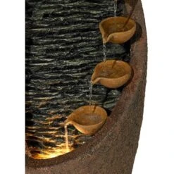 John Timberland Modern Rustic Outdoor Floor Water Fountain With Light LED 34 1/2" High Cascading For Yard Garden Patio Deck -Modern Lighting Store GUEST 82298b8a f6e2 494d 8532 379a4f861e04