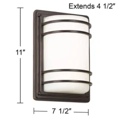 John Timberland Habitat Modern Outdoor Wall Light Fixture Rubbed Bronze 11" Opal Glass Shade For Post Exterior Barn Deck House Porch Yard Posts Patio -Modern Lighting Store GUEST 828db1d9 4253 4dcb 8b76 d32512afc589