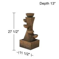 John Timberland Cascading Bowls Rustic Cascading Bowls Outdoor Floor Water Fountain With LED Light 27 1/2" For Yard Garden Patio Home Deck Porch 10 John Timberland Cascading Bowls Rustic Cascading Bowls Outdoor Floor Water Fountain With LED Light 27 1/2" For Yard Garden Patio Home Deck Porch -Modern Lighting Store GUEST 840b3ee2 fa6a 44c8 a129 fa6605e64467