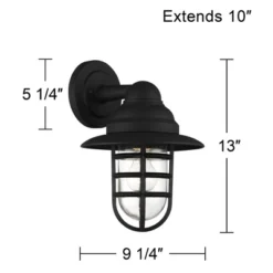 John Timberland Marlowe Rustic Industrial Farmhouse Outdoor Wall Light Fixture Black Hooded Cage 13" Clear Glass For Post Exterior Barn Deck House -Modern Lighting Store GUEST 850008e0 4b0d 4823 98bf f5c05c519ce8