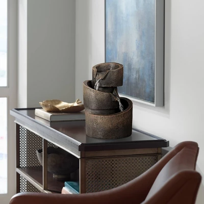 John Timberland Rustic Modern Zen Indoor Tabletop Water Fountain 9 3/4" High Cascading Table Desk Office Home Bedroom Relaxation 6 John Timberland Rustic Modern Zen Indoor Tabletop Water Fountain 9 3/4" High Cascading Table Desk Office Home Bedroom Relaxation - Image 6