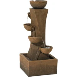 John Timberland Cascading Bowls Rustic Cascading Bowls Outdoor Floor Water Fountain With LED Light 27 1/2" For Yard Garden Patio Home Deck Porch 8 John Timberland Cascading Bowls Rustic Cascading Bowls Outdoor Floor Water Fountain With LED Light 27 1/2" For Yard Garden Patio Home Deck Porch -Modern Lighting Store GUEST 8927eba9 d0ce 4bca 9295 14bd40f46e13