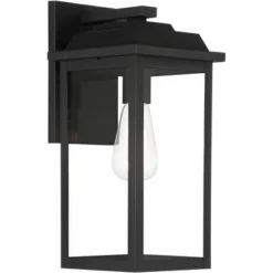 John Timberland Eastcrest Modern Outdoor Wall Light Fixture Textured Black 15 1/4" Clear Glass Panels For Post Exterior Barn Deck House Porch Yard -Modern Lighting Store GUEST 8acbdf59 f87a 4fd2 8cae eeff27640eb1