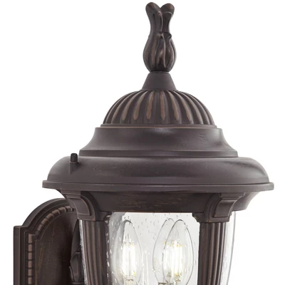 John Timberland Casa Sierra Rustic Vintage Outdoor Wall Light Fixture Bronze Upbridge 19 1/8" Clear Seedy Glass For Post Exterior Barn Deck House Yard 2 John Timberland Casa Sierra Rustic Vintage Outdoor Wall Light Fixture Bronze Upbridge 19 1/8" Clear Seedy Glass For Post Exterior Barn Deck House Yard - Image 2