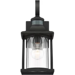 John Timberland Adaes Mission Outdoor Wall Light Fixture Textured Black Motion Sensor 14 1/4" Clear Glass For Post Exterior Barn Deck House Porch Yard -Modern Lighting Store GUEST 918efd56 a005 4bf3 a9de 73576d2fd384