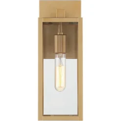 John Timberland Modern Outdoor Wall Light Fixture Soft Gold 14 1/4" Clear Glass For Exterior Barn Deck House Home Porch Yard Patio -Modern Lighting Store GUEST 924a3dec db73 4a0f aa13 e960fab45ab2
