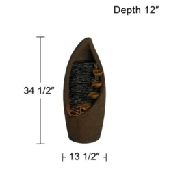 John Timberland Modern Rustic Outdoor Floor Water Fountain With Light LED 34 1/2" High Cascading For Yard Garden Patio Deck -Modern Lighting Store GUEST 9440f790 a783 42f8 87cd 84f9612dd686