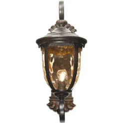 John Timberland Bellagio Vintage Rustic Outdoor Wall Light Fixture Veranda Bronze Dual Scroll Arm 24" Champagne Hammered Glass For Post Exterior Barn -Modern Lighting Store GUEST 94e3eacd 2e38 4cb4 9432 d541d4c80db0