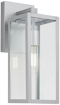 John Timberland Titan Modern Outdoor Wall Light Fixture Silver Metal Rectangular Frame 14" Clear Glass For Post Exterior Barn Deck House 5 John Timberland Titan Modern Outdoor Wall Light Fixture Silver Metal Rectangular Frame 14" Clear Glass For Post Exterior Barn Deck House - Image 5
