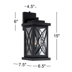 John Timberland Woodland Park Outdoor Wall Light Fixture Black Dusk To Dawn 15" Clear Glass For Post Exterior Barn Deck House Porch Yard Patio Home -Modern Lighting Store GUEST 95280b98 bd64 4fa3 9f88 0f4f6bc9faf9