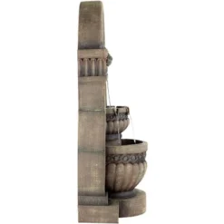 John Timberland Roman Outdoor Floor Water Fountain With Light LED 50" High 2-Tier Lion Face For Yard Garden Patio Deck Home -Modern Lighting Store GUEST 9561007b c55a 41d2 b424 30a8e1440aad