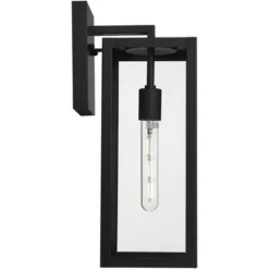 John Timberland Titan Modern Outdoor Wall Light Fixtures Set Of 2 Mystic Black Rectangular Frame 17" Clear Glass For Post Exterior Barn -Modern Lighting Store GUEST 95bc8e5b 1095 4908 ae23 9f1bfaeb0eee