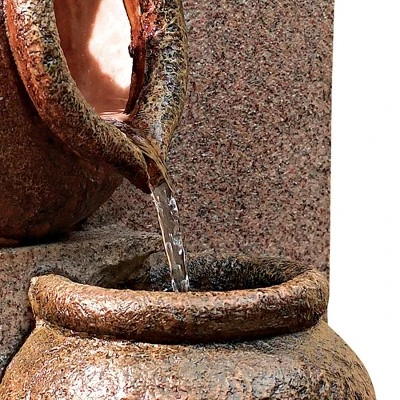 John Timberland Rustic Outdoor Floor Water Fountain 35 1/2" High Three Cascading Urn Pillar For Yard Garden Patio Deck Home 2 John Timberland Rustic Outdoor Floor Water Fountain 35 1/2" High Three Cascading Urn Pillar For Yard Garden Patio Deck Home - Image 2