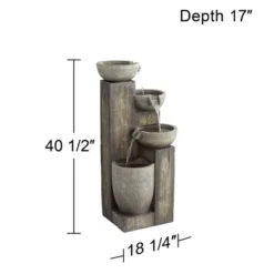 John Timberland Four Tier Rustic Cascading Outdoor Floor Water Fountain With LED Light 40 1/2" For Yard Garden Patio Home Deck Porch House Roof 12 John Timberland Four Tier Rustic Cascading Outdoor Floor Water Fountain With LED Light 40 1/2" For Yard Garden Patio Home Deck Porch House Roof -Modern Lighting Store GUEST 98bb5e2c ba21 47a2 b7ac 81565e507e05
