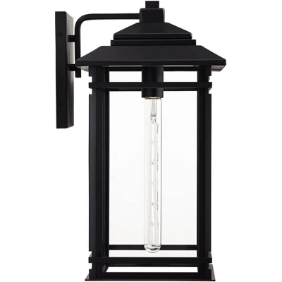 John Timberland North House Mission Outdoor Wall Light Fixture Matte Black Metal 19" Clear Glass For Post Exterior Barn Deck House Porch Yard Patio 6 John Timberland North House Mission Outdoor Wall Light Fixture Matte Black Metal 19" Clear Glass For Post Exterior Barn Deck House Porch Yard Patio - Image 6