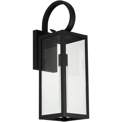 John Timberland Modern Outdoor Wall Light Fixtures Set Of 2 Deep Black 21" Clear Glass For Post Exterior Barn Deck House Porch 4 John Timberland Modern Outdoor Wall Light Fixtures Set Of 2 Deep Black 21" Clear Glass For Post Exterior Barn Deck House Porch - Image 4