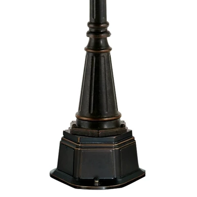 John Timberland Outdoor Post Light Veranda Bronze 102" 4-Light Street Lantern Champagne Hammered Glass For Exterior Garden Yard 3 John Timberland Outdoor Post Light Veranda Bronze 102" 4-Light Street Lantern Champagne Hammered Glass For Exterior Garden Yard - Image 3