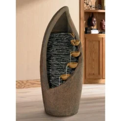 John Timberland Modern Rustic Outdoor Floor Water Fountain With Light LED 34 1/2" High Cascading For Yard Garden Patio Deck -Modern Lighting Store GUEST 9d781511 acaf 48df 8543 85b6fffcbffb