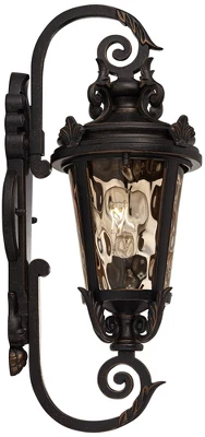 John Timberland Casa Marseille Vintage Rustic Outdoor Wall Light Fixture Veranda Bronze 19" Champagne Hammered Glass For Post Exterior Barn Deck House 7 John Timberland Casa Marseille Vintage Rustic Outdoor Wall Light Fixture Veranda Bronze 19" Champagne Hammered Glass For Post Exterior Barn Deck House - Image 7