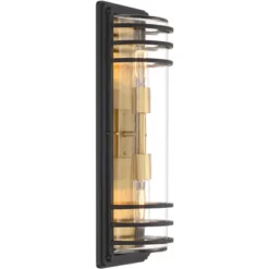 John Timberland Habitat Modern Outdoor Wall Light Fixture Black Brass Metal 21" Clear Glass For Post Exterior Barn Deck House Porch Yard Posts Patio -Modern Lighting Store GUEST 9e60a7bc ea5a 4cdb 838b e653a9d00eb7