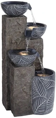 John Timberland Bali Rustic 4-Tier Cascading Bowls Outdoor Floor Water Fountain With LED Light 32 3/4" For Yard Garden Patio Home Deck 7 John Timberland Bali Rustic 4-Tier Cascading Bowls Outdoor Floor Water Fountain With LED Light 32 3/4" For Yard Garden Patio Home Deck - Image 7