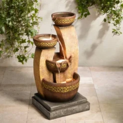 John Timberland Outdoor Floor Water Fountain Four Bowl Cascading Waterfall 41" Tall For Yard Garden Lawn -Modern Lighting Store GUEST 9f12daef 9f42 4709 835c d2d32c379f6b