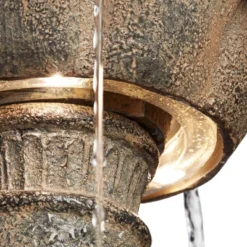 John Timberland Louvre Rustic 3 Tier Cascading Outdoor Floor Water Fountain With LED Light 44" For Yard Garden Patio Home Deck Porch Exterior Balcony -Modern Lighting Store GUEST a05485a2 414d 4fdc bfc1 4edab59697bf