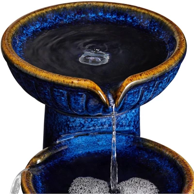 John Timberland Modern Outdoor Floor Water Fountain With Light LED 26 3/4" High Cascading Bowls For Yard Garden Patio Deck 3 John Timberland Modern Outdoor Floor Water Fountain With Light LED 26 3/4" High Cascading Bowls For Yard Garden Patio Deck - Image 3